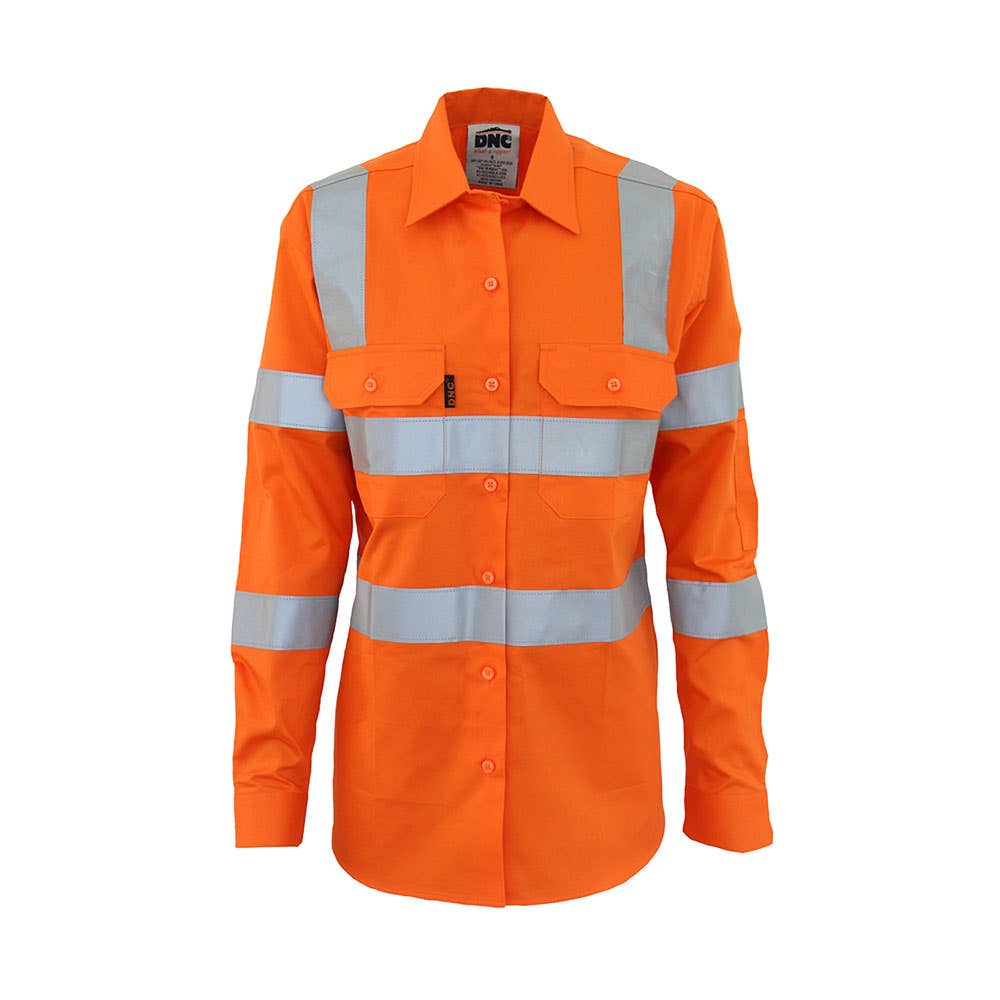 3742 Women's Hi-Vis Vic Rail Taped Shirt 155gsm 3742