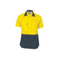 Shirt S/S 2XL Yellow/Navy 155gsm Cotton Drill Hi Vis Mesh Vents 79904035 3839-Y/N-2XL