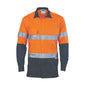 Shirt L/S 2XL O/N 155gsm Cotton Drill 3M Tape Hi Vis Mesh Vents 478086 3948-O/N-2XL
