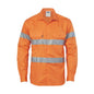 Shirt L/S Large 155gsm Hi-Vis ORANGE Cotton Biomotion Taped 480458 3967-ORG-LARGE