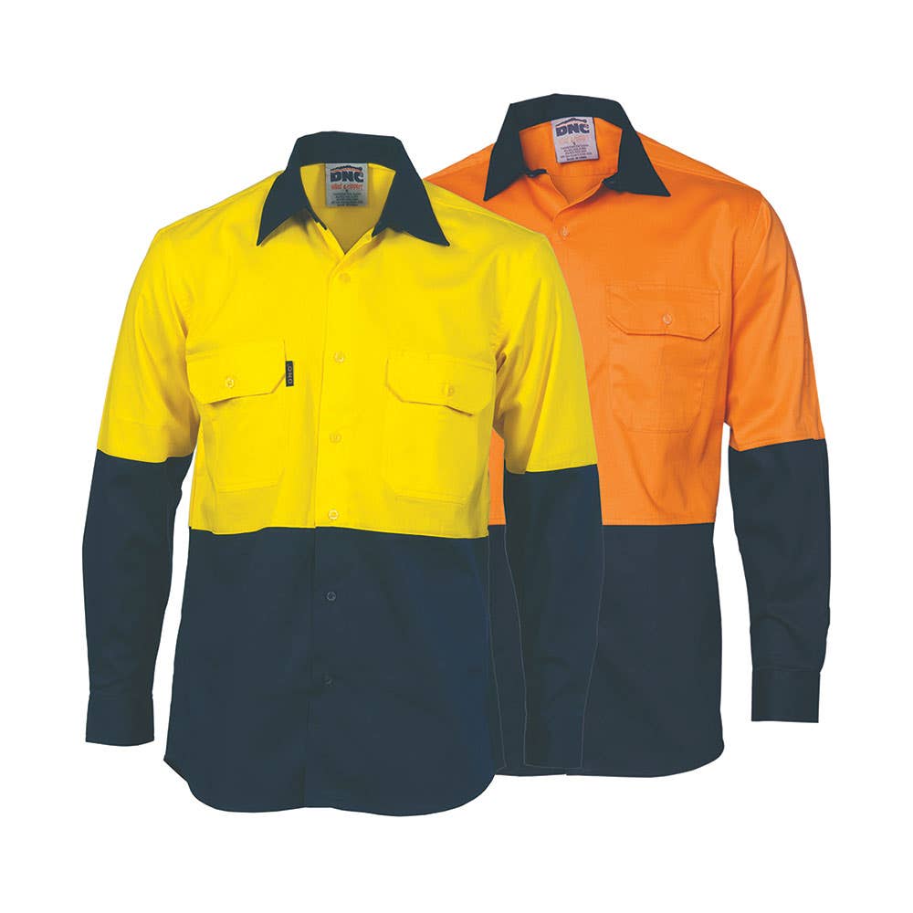 3981 Hi-Vis Long Sleeve Vented Shirt 190gsm 3981
