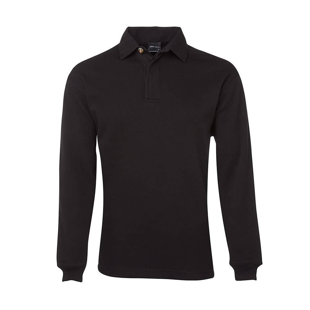 2 Tone Rugby Shirt Long Sleeve Black/Black Medium 526083 3RT-BLACK/BLACK-M