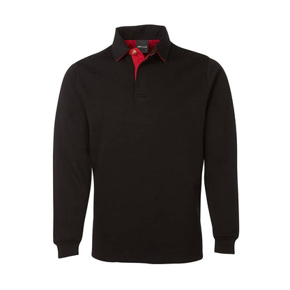2 Tone Rugby Shirt Long Sleeve Black/Red Large 526079 3RT-BLK/RED-L