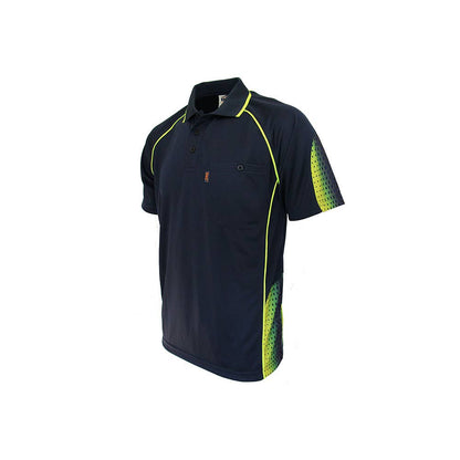 Galaxy Sublimated Polo Navy/Yellow 2XL 423557 5218-NAV/YEL-2XL