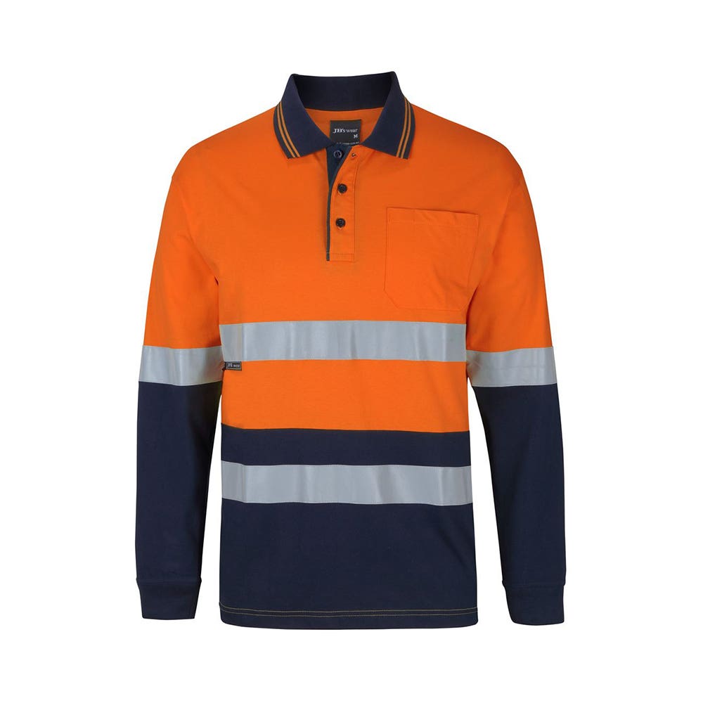 Polo Hi Vis (D+N) L/S Cotton + Hanwha Logo_HWHA6DCPL