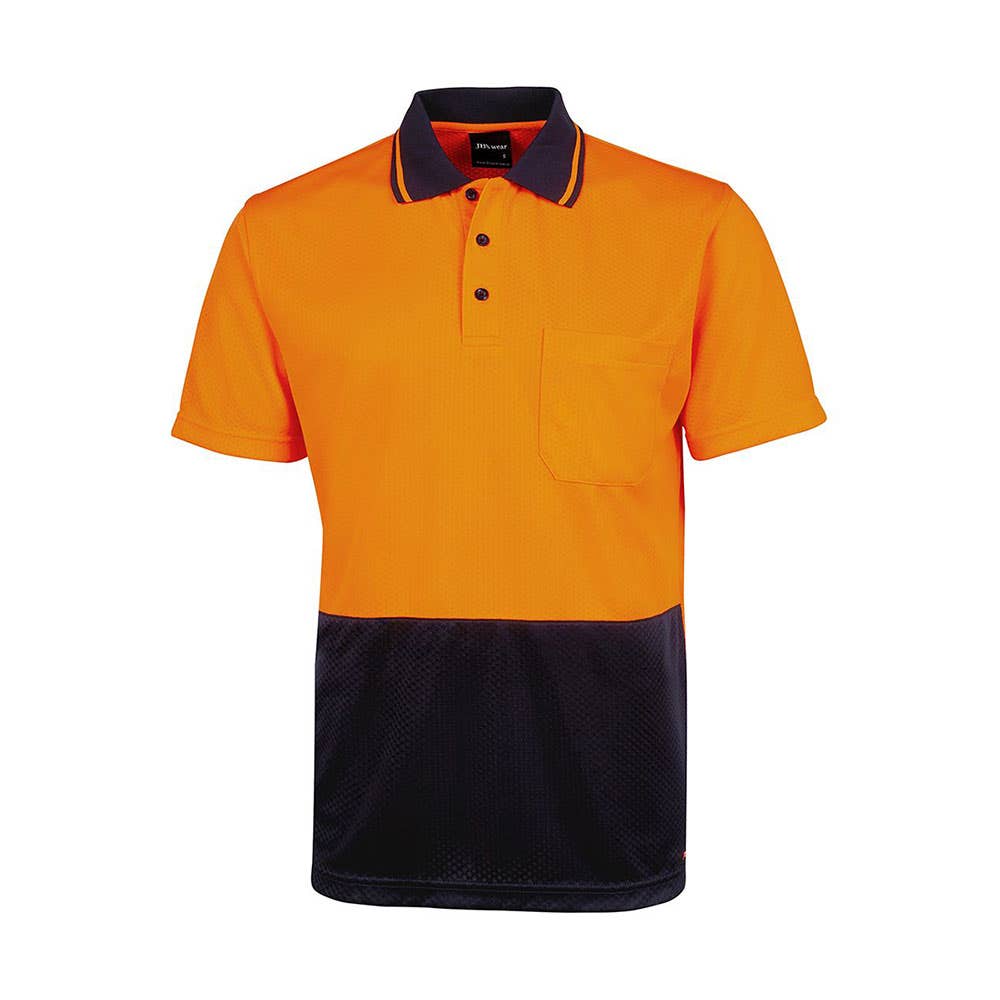 Jacquard Non Cuff S/S Polo Orange/Navy 4XL 495167 6HJNC-ON-4XL