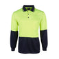 Jacquard Non Cuff L/S Polo Lime/Navy - XL 498356 6HJNL-LIME/NAVY-XL
