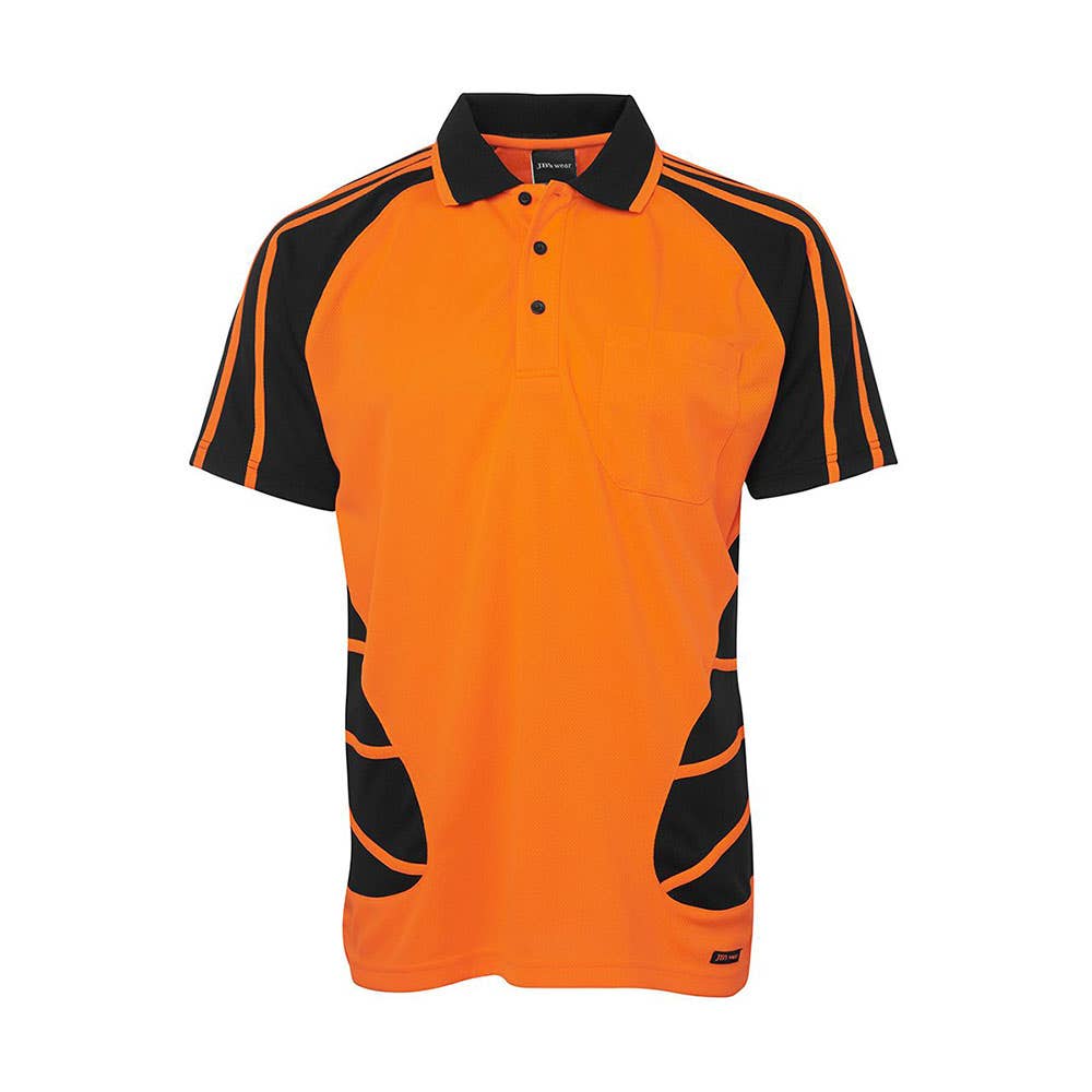 JBS Hi Vis S/S Spider Polo Org/Blk - 2XL 36014167 6HSP-ORA/BLK-2XL