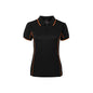 Ladies Podium Piping Polo Blk/Org - 10_36014336_7LPI-BLK/ORA-10