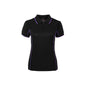 Shirt Ladies Polo Podium Short Sleeve Black + Purple Piping 14_492432_7LPI-BLK/PURP-14