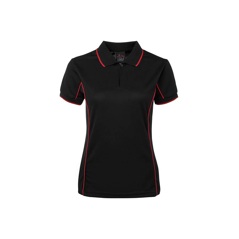 Podium Ladies Polo Piping 7LPI Black/Red - 12_479454_7LPI-BLK/RED-12