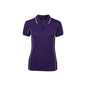 Shirt Ladies Polo Podium Short Sleeve Mulberry + White Piping 14_419293_7LPI-MUL/WHT-14
