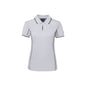 Shirt Ladies Polo Podium Short Sleeve White + Grey  Piping 20_432143_7LPI-WHT/GRY-20