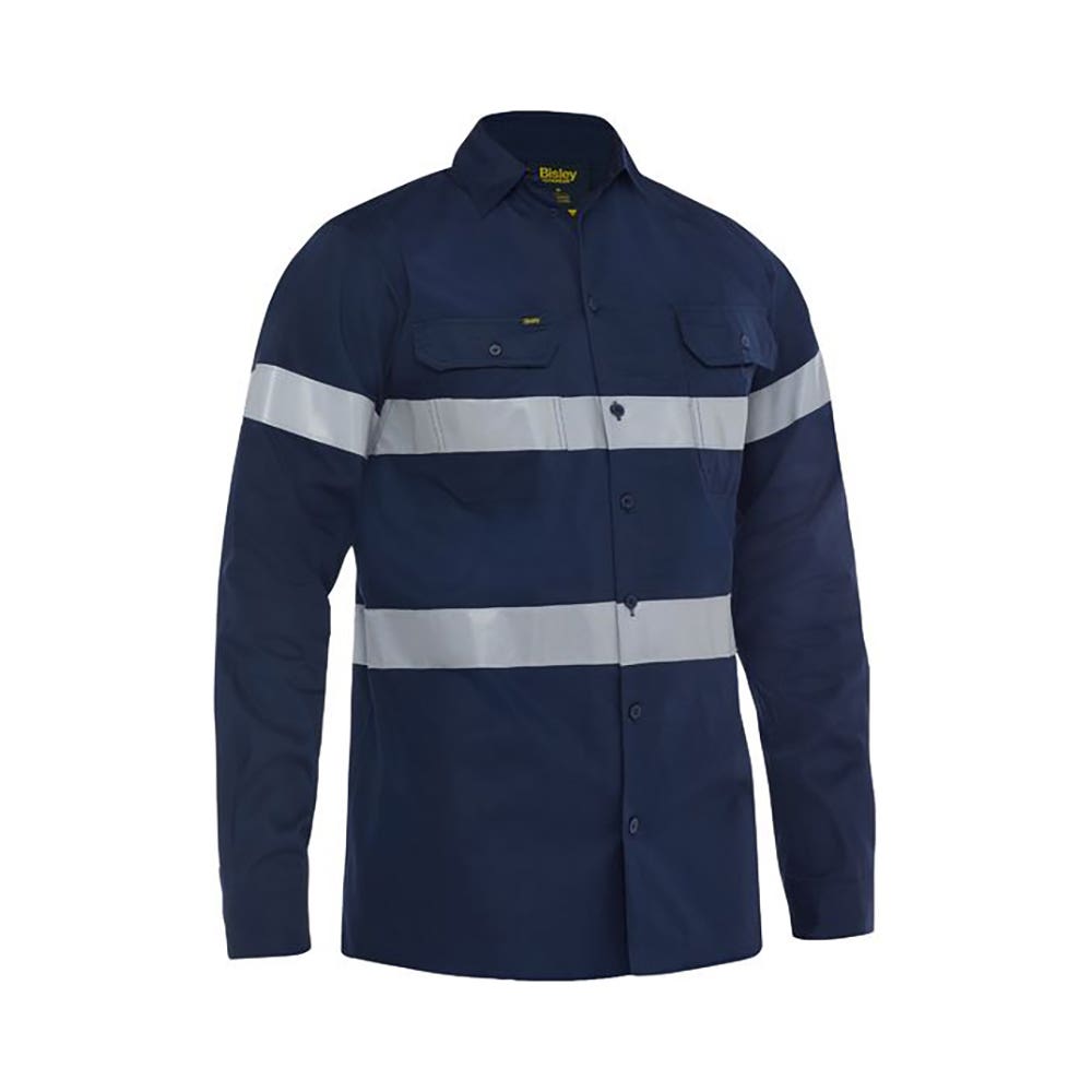 Shirt L/S 155gsm Cotton Vent Taped Shirt BS6883T Navy 2XL Bisley 40038870 BS6883T BPCT2XL