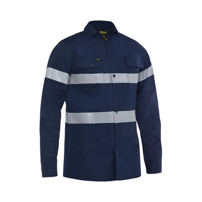 Shirt L/S 155gsm Cotton Vent Taped Shirt BS6883T Navy 2XL Bisley 40038870 BS6883T BPCT2XL