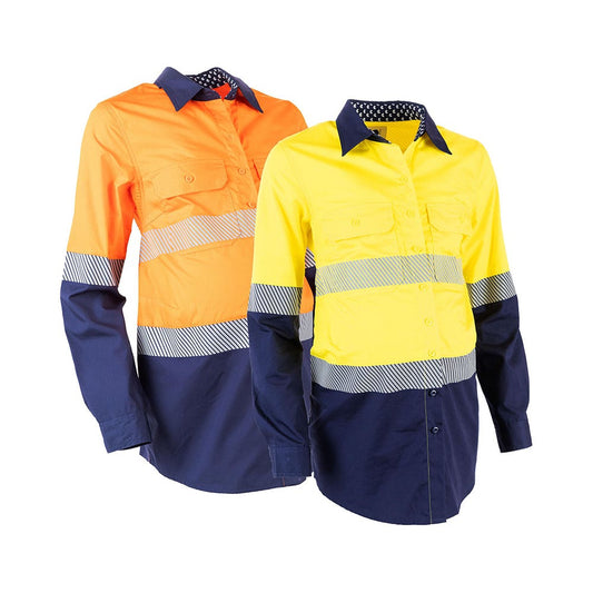 CO102 Mae Women's Hi-Vis Long Sleeve Taped Maternity Shirt_CO102