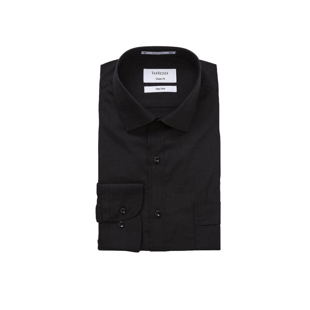 Poplin Shirt Poly/Cott L/S Black - 39-82_36014467_A101-BLK-39-82