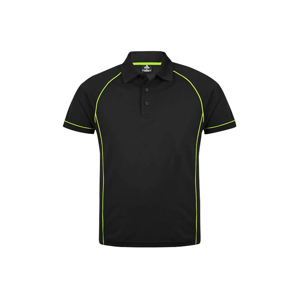 Shirt Polo Mens Endeavour 1310 Black/ Lime Large 508266 1310-BLK/LIME-L