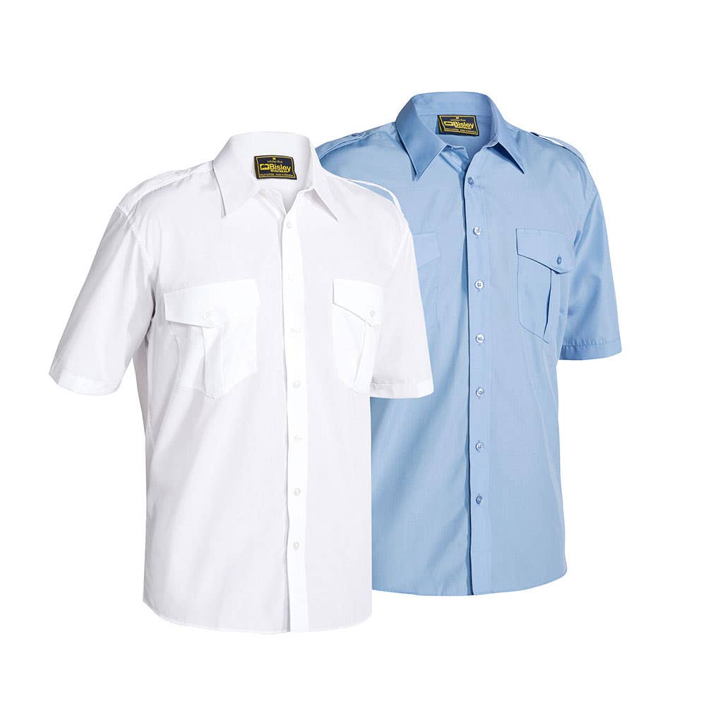 B71526 Epaulette Short Sleeve Shirt 110gsm B71526