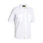 Shirt S/S Poly Cotton 110gsm Epaulette White 2XL Bisley 40007502 B71526 BWHT2XL