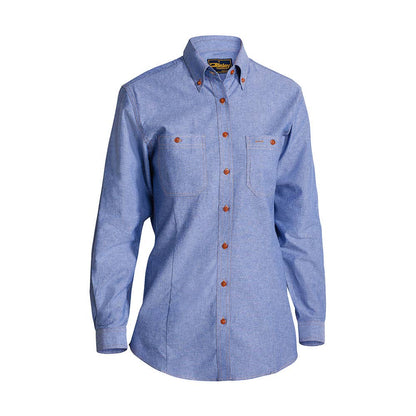 B76407L Women's Chambray Shirt 150gsm BAE Logo BAEB76407L