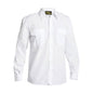 Shirt L/S Poly Cotton Epaulette White 2XL Bisley 40008556 B76526 BWHT2XL