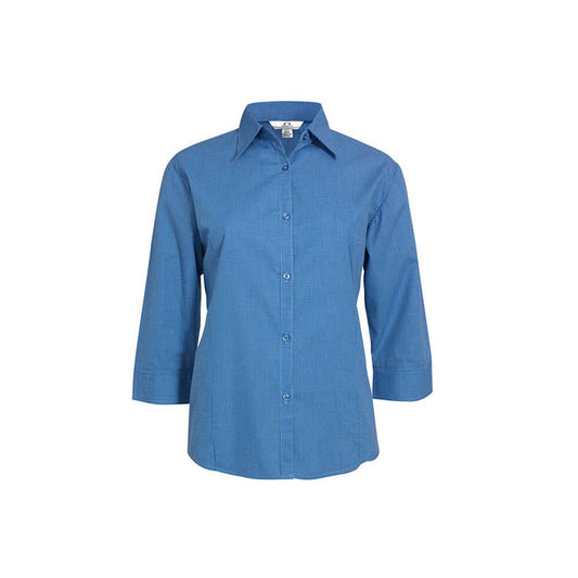 LB8200 Women's 3/4 Sleeve Micro Check Shirt Brisbane ALHP Logo_LB8200ALHPB
