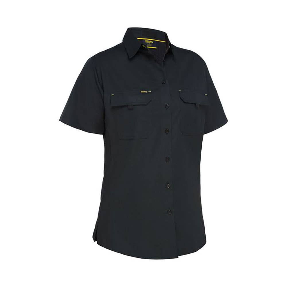 BL1414 Women's X Airflow Short Sleeve Ripstop Shirt 150gsm Black 14 40048533 BL1414 BBLK14