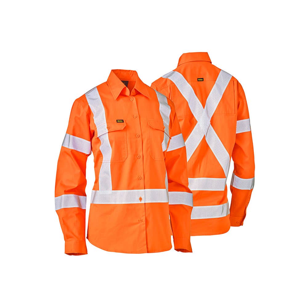 BL6166XT Women's Hi-Vis Cool Drill X-Back Taped Shirt 155gsm BL6166XT