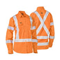 BL6166XT Women's Hi-Vis Cool Drill X-Back Taped Shirt 155gsm Rail Orange Mastermyne MMBL6166XT