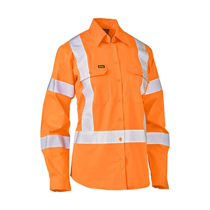 BL6166XT Women's Hi-Vis X Taped Biomotion Cool Drill Shirt 155gsm Galc GALCBL6166XT