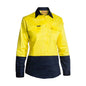 Shirt Womens L/S Cotton Drill 190gsm Hi Vis Yellow/Navy 6 Bisley_512894_BL6267_TT016