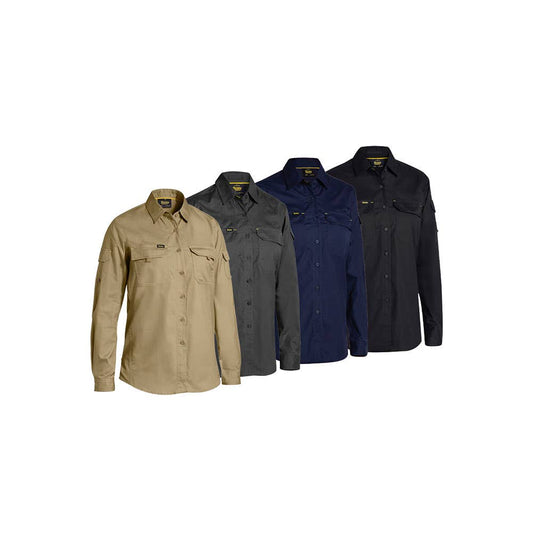 BL6414 X Airflow&trade; Women's Ripstop Long Sleeve Shirt 150gsm JTMEC JTMECBL6414