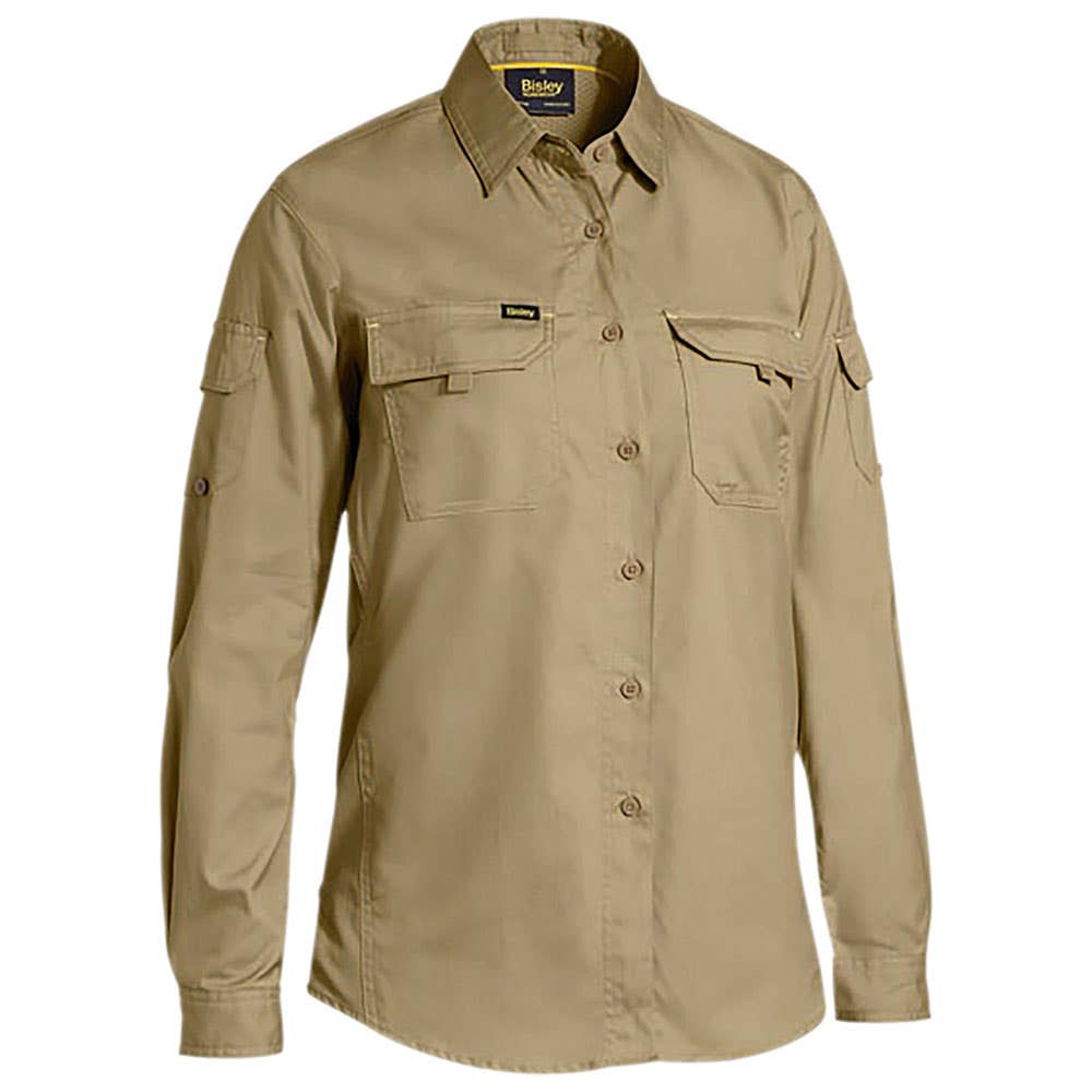 BL6414 Ladies X Airflow Ripstop 150gsm Shirt + Outback Carbon Logo OBCBL6414