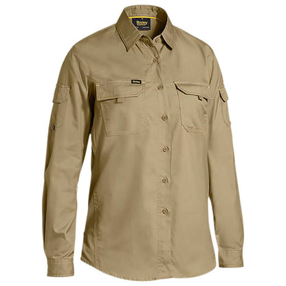 BL6414 Ladies X Airflow Ripstop 150gsm Shirt + Outback Carbon Logo OBCBL6414