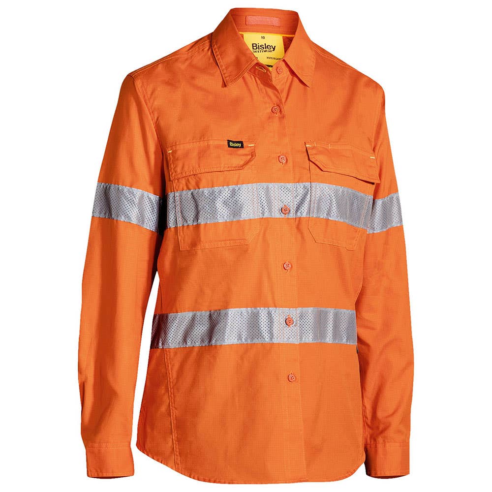 BL6416T Women's X Airflow Hi-Vis Ripstop Taped Shirt 150gsm Orange 6_40048641_BL6416T_BVEO6