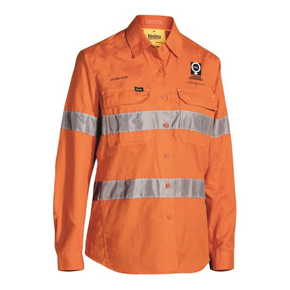 BL6416T X Airflow&trade; Women's Hi-Vis Ripstop Taped Shirt 150gsm CRL Logo BL6416TCR