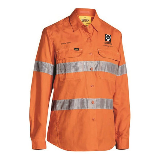 BL6416T X Airflow&trade; Women's Hi-Vis Ripstop Taped Shirt 150gsm CRL Logo BL6416TCR