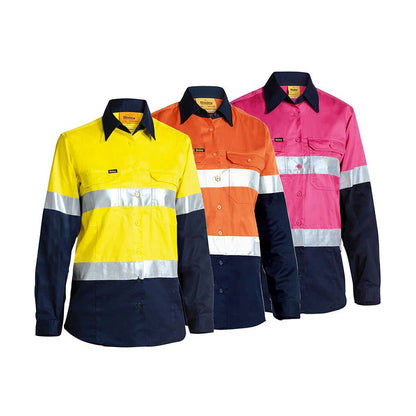 AMEAUBL6896 Women's Hi-Vis Cool Taped Shirt 155gsm AMEAUBL6896