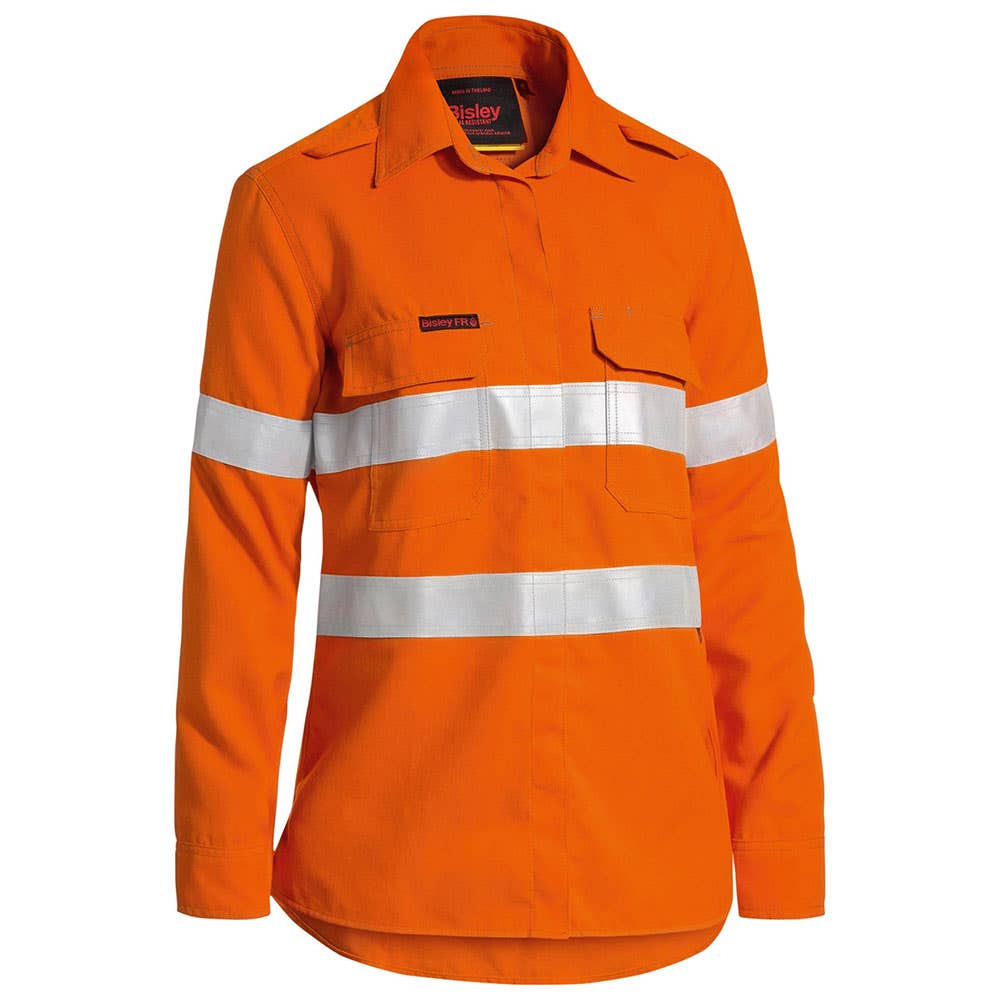 BL8097T Women's TenCate Tecasafe&reg; Plus 580 Hi-Vis FR Taped Shirt 197gsm Beach Logo BE8097T