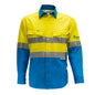 Hi-Vis Cotton Drill Taped Shirt 155gsm Yellow/Blue 2XL 55540066 ERm2HYSB155-2XL