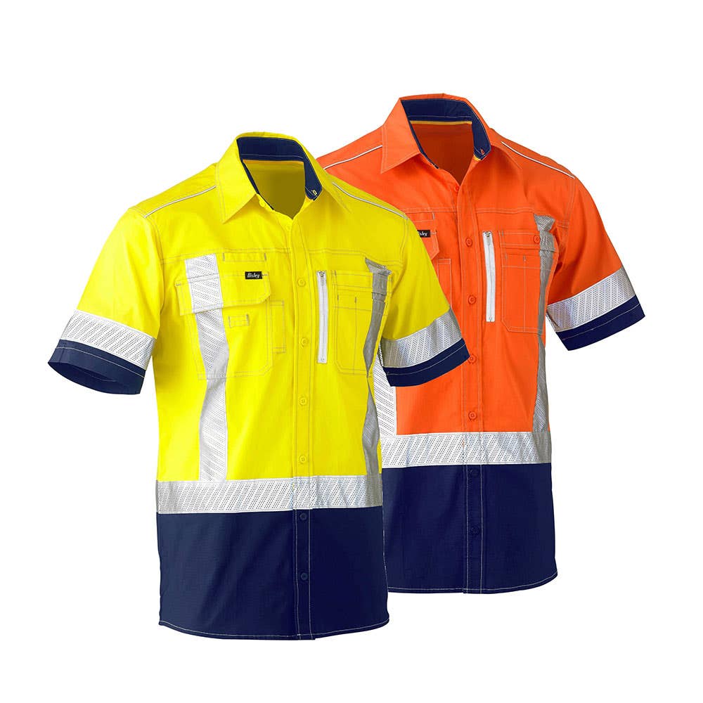 BS1177XT Flx & Move&trade; Hi-Vis Short Sleeve Taped Utility Shirt 145gsm BS1177XT