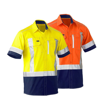 BS1177XT Flx & Move&trade; Hi-Vis Short Sleeve Taped Utility Shirt 145gsm BS1177XT
