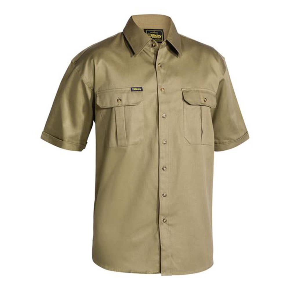 Shirt S/S Cotton Drill 190gsm Original Khaki 2XL Bisley_90018182_BS1433_BCDR2XL
