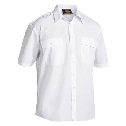Shirt S/S Poly/Cotton 110gsm Perm Press White 2XL Bisley 40008829 BS1526 BWHT2XL