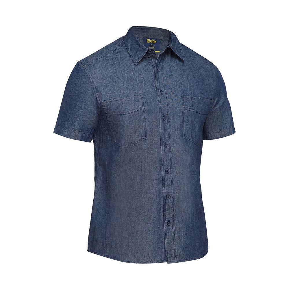 BS1602 Short Sleeve Denim Work Shirt 150gsm Blue 2XL 40049668 BS1602 BDAD2XL