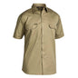 Shirt S/S Cotton Drill 155gsm Vented Khaki 2XL Bisley_108083_BS1893_BCDR2XL