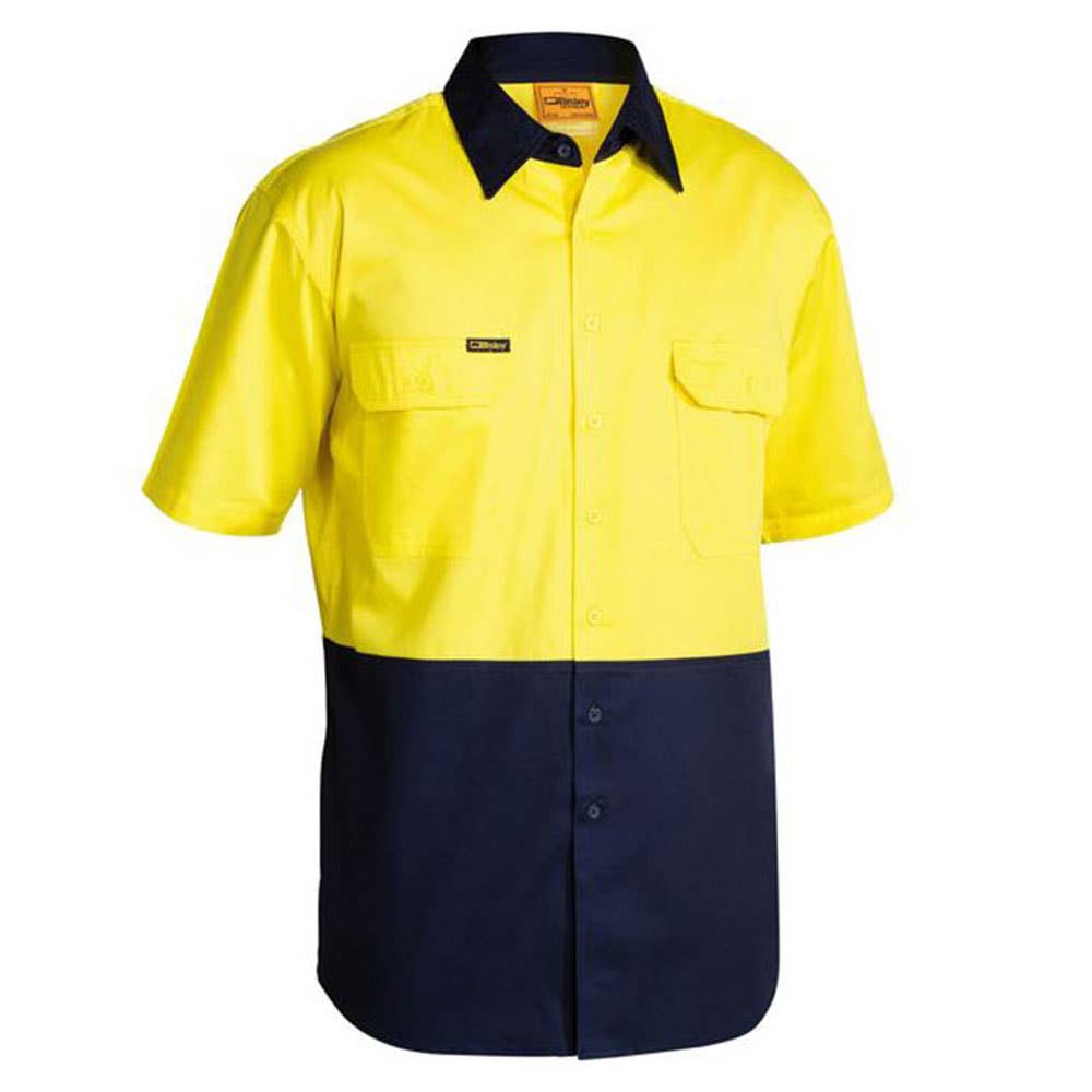 BS1895 Hi-Vis Cool Cotton Drill Short Sleeve Shirt 155gsm BAE Logo BAEBS1895