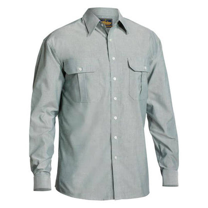 Shirt L/S Poly/Cotton 135gsm Oxford Green 2XL Bisley 40012256 BS6030 BLWR2XL