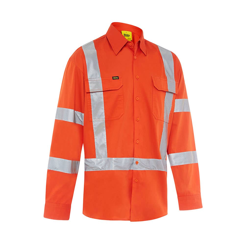 BS6166XT Hi-Vis X Taped Biomotion Cool Drill Shirt 155gsm Galc GALCBS6166XT